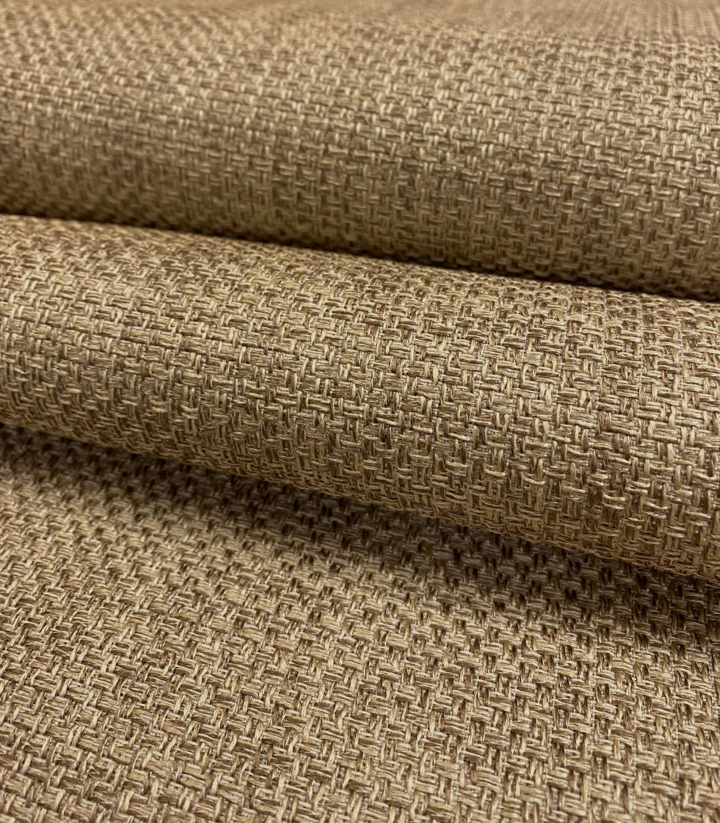 1.6 Yard Designer Water & Stain Resistant Taupe Brown MCM Mid Century Modern Tweed Upholstery Fabric WHS 4629