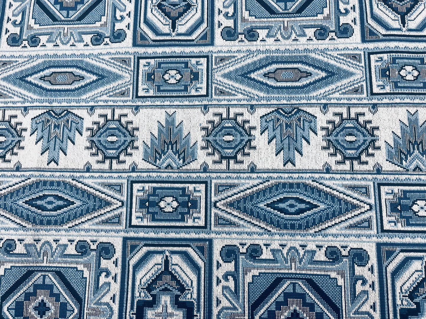 0.6 Yard Remnant Schumacher Crowley Épinglé Fabric 81330 / Blue