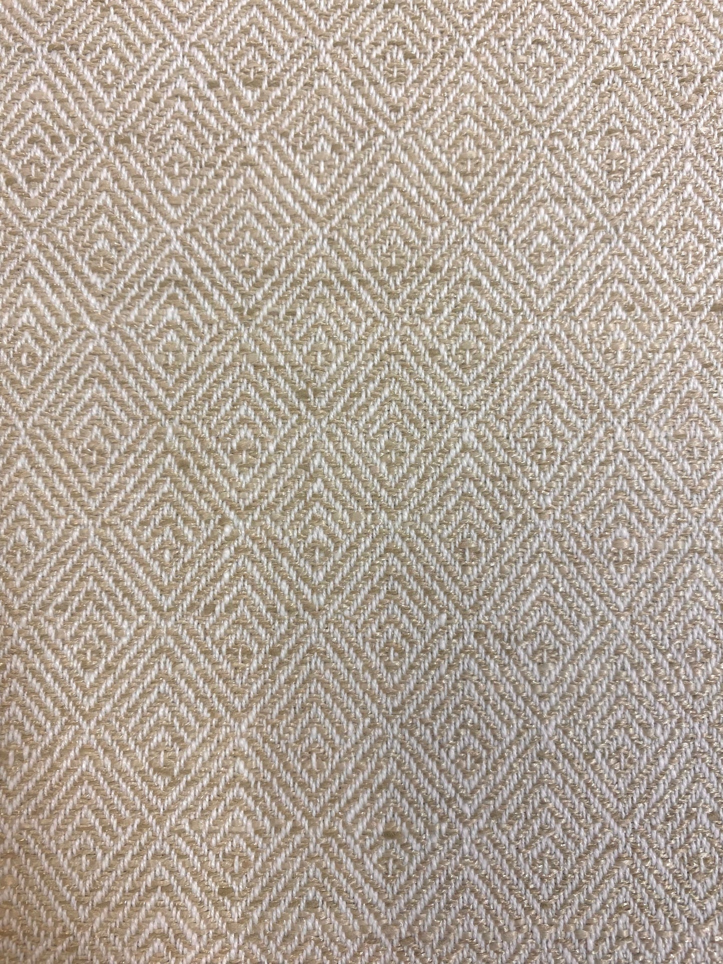 1.3 Yard Designer Water & Stain Resistant Beige Cream Geometric MCM Mid Century Modern Tweed Upholstery Fabric WHS 4584