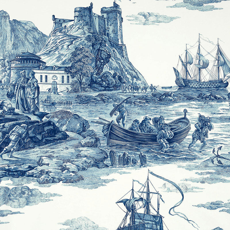 1.16 Yard SCHUMACHER MARINE TOILE FABRIC / INDIGO