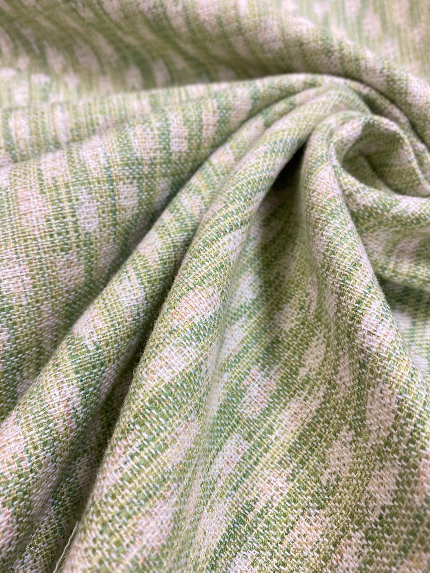 1.25 Yd Blithfield Kemble Reversible Sage Green Cream Cheetah Animal Linen Blend Upholstery Drapery Fabric WHS 3346