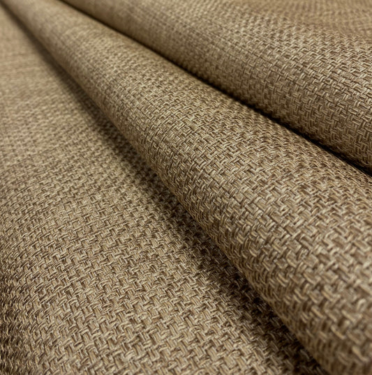 1.6 Yard Designer Water & Stain Resistant Taupe Brown MCM Mid Century Modern Tweed Upholstery Fabric WHS 4629