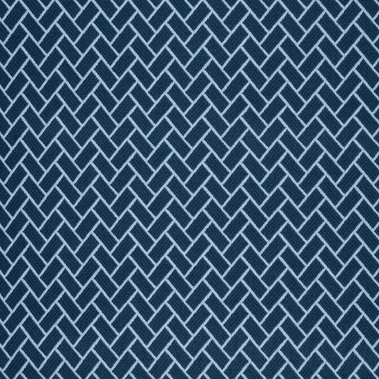 1.4 Yard Remnant Thibaut Cobblestone Marine Stain Resistant Navy Blue Geometric Upholstery Fabric STA 5120