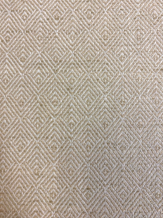 1.3 Yard Designer Water & Stain Resistant Beige Cream Geometric MCM Mid Century Modern Tweed Upholstery Fabric WHS 4584