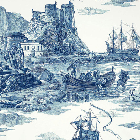 1.16 Yard SCHUMACHER MARINE TOILE FABRIC / INDIGO
