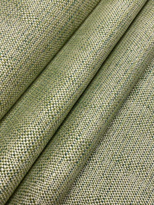 1 1/2 Yd Designer Indoor Outdoor Lime Green Teal Cream MCM Mid Century Modern Water & Stain Resistant Upholstery Fabric WHS 4327
