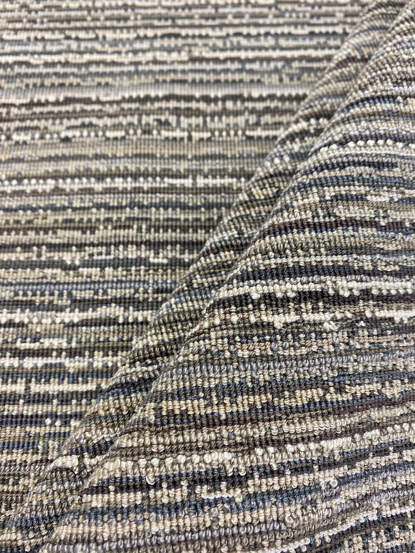 0.8 Yard of Designer Brown Grey Beige Abstract MCM Mid Century Modern Epingle Upholstery Fabric WHS 3920