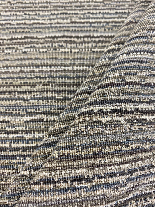 0.8 Yard of Designer Brown Grey Beige Abstract MCM Mid Century Modern Epingle Upholstery Fabric WHS 3920