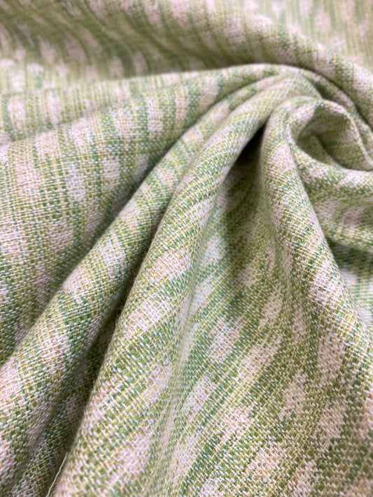 1.25 Yd Blithfield Kemble Reversible Sage Green Cream Cheetah Animal Linen Blend Upholstery Drapery Fabric WHS 3346