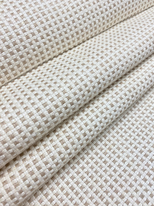 1 1/3 Yd Groundworks Kelly Wearstler Kumano Weave Ivory Beige Line Upholstery Fabric WHS 4425