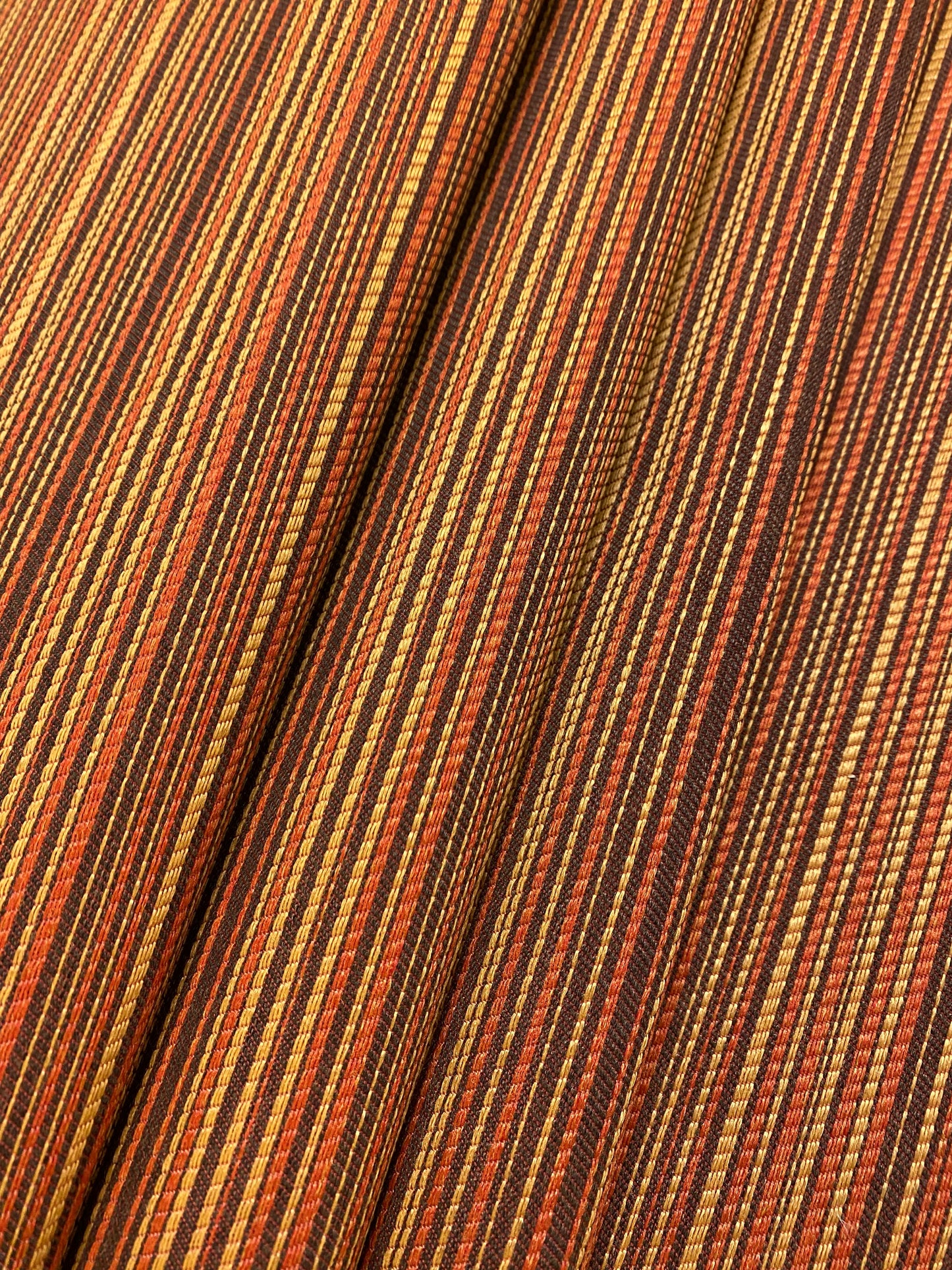 1.5 Yds Designer Water & Stain Resistant Burgundy Orange Red Yellow Stripe Upholstery Fabric WHS 4406
