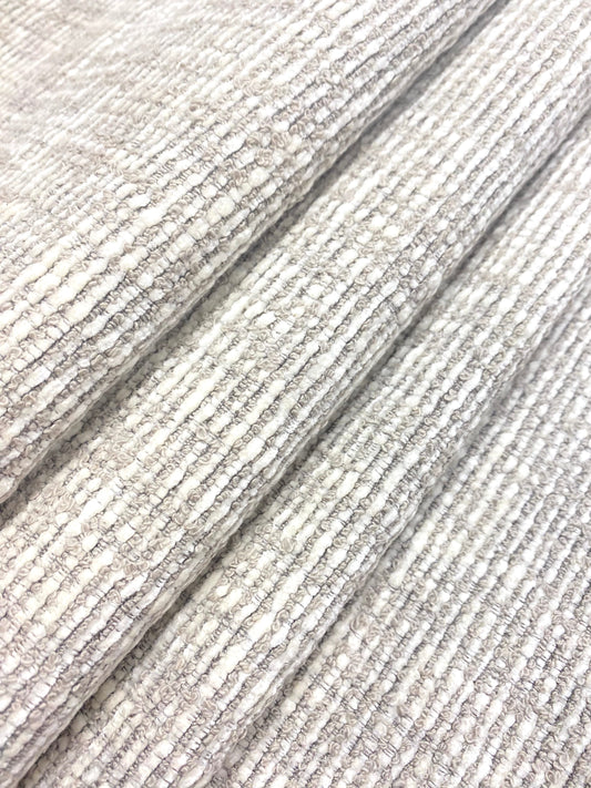 1.25 Yd Designer Cream Taupe MCM Mid Century Modern Chenille Tweed Upholstery Fabric WHS 4253