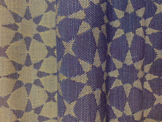 1.3 Yard Perennials Reversible Star Power Vintage Navy Blue Beige Indoor Outdoor Geometric Upholstery Drapery Fabric WHS 3326
