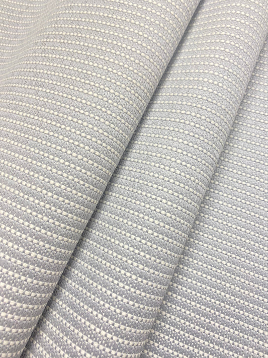 1 1/4 Yd Designer Grey Cream Stripe Water & Stain Resistant Upholstery Fabric WHS 4281